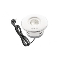 Подовжувач GTV круглий врізний SHUTTER, 1xSCHUKO, кабель з вилкою 1,5м, білий AE-GM1SSHU-10