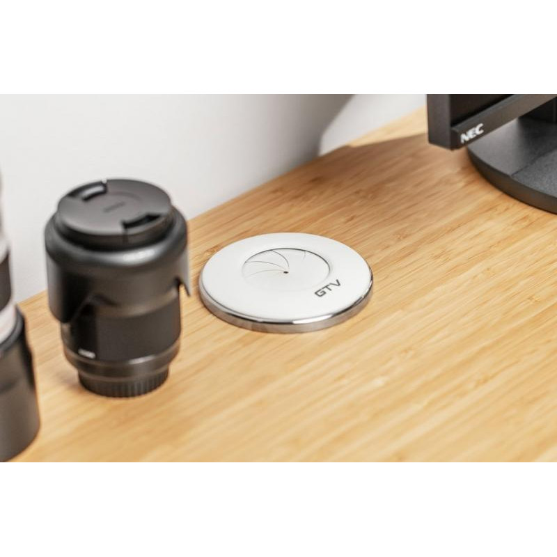 Подовжувач GTV круглий врізний SHUTTER, 1xSCHUKO, кабель з вилкою 1,5м, білий AE-GM1SSHU-10