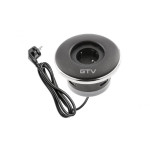 Подовжувач GTV круглий врізний SHUTTER, 1xSCHUKO, кабель з вилкою 1,5м, чорний AE-GM1SSHU-20