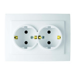 Розетка двухмесная с/з NILSON Touran Белый 24111025