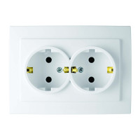 Розетка двухмесная с/з NILSON Touran Белый 24111025