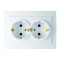 Розетка двухмесная с/з NILSON Touran Белый 24111025