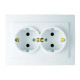 Розетка двухмесная с/з NILSON Touran Белый 24111025