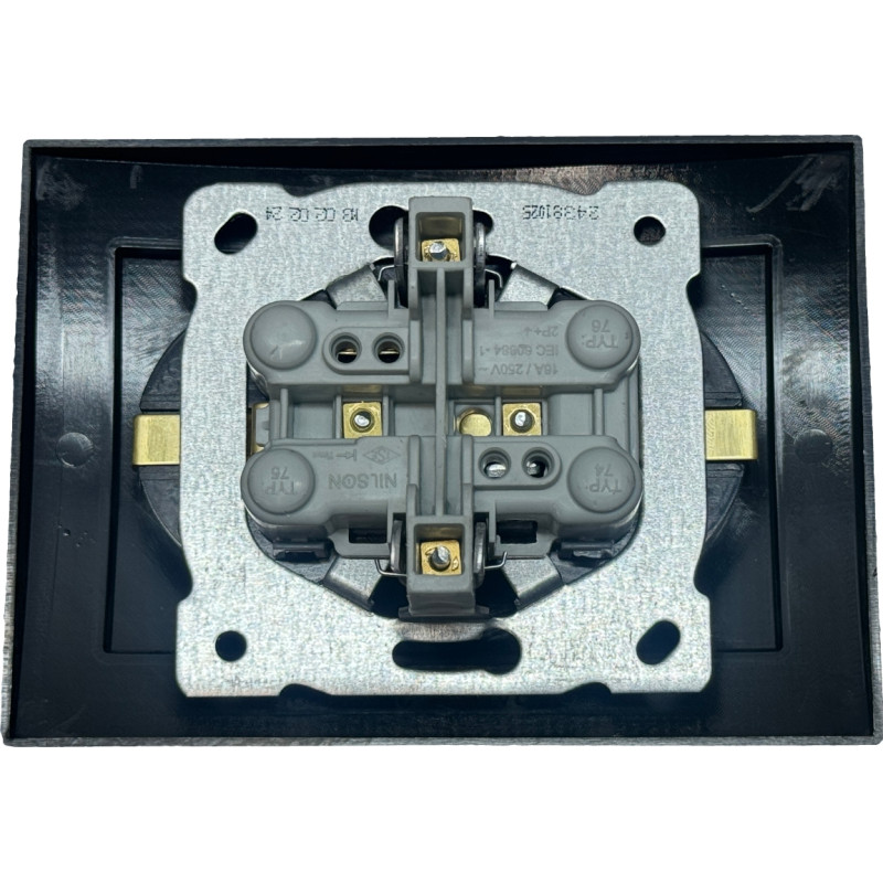 Розетка двомісна з/з NILSON Touran чорна матова 24381025