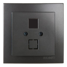 Розетка компьютерная двойная без модуля NILSON Touran  Антрацит 24161042 