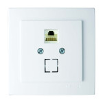 Розетка одинарная компьютерная с модулем RJ-45 NILSON Touran белый 24111044
