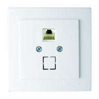 Розетка одинарная компьютерная с модулем RJ-45 NILSON Touran белый 24111044