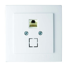 Розетка одинарная компьютерная с модулем RJ-45 NILSON Touran белый 24111044