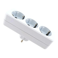 Трійник перехідник прямий із заземленням DE-PA білий