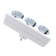 Тройник переходник прямой с заземлением DE-PA белый