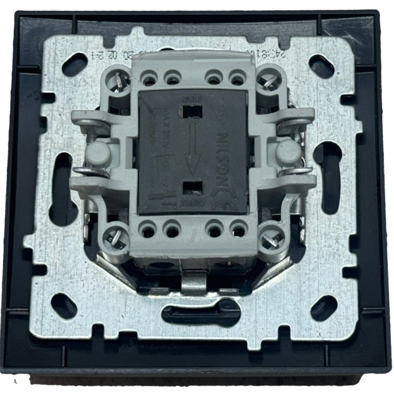 Выключатель проходной одноклавишный NILSON Touran черный матовый 24381007