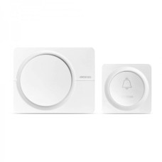 Звонок дверной беспроводной E-402, база DC 4,5В, кнопка DC 12В, 38 мелодий, белый 80669