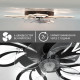Управляемая светодиодная люстра с вентилятором FAN ASTRA 85W+18W 5F APP-680×120-BLACK/CLEAR-220-IP20