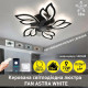 Управляемая светодиодная люстра с вентилятором FAN ASTRA 85W+18W 5F APP-680×120-BLACK/CLEAR-220-IP20