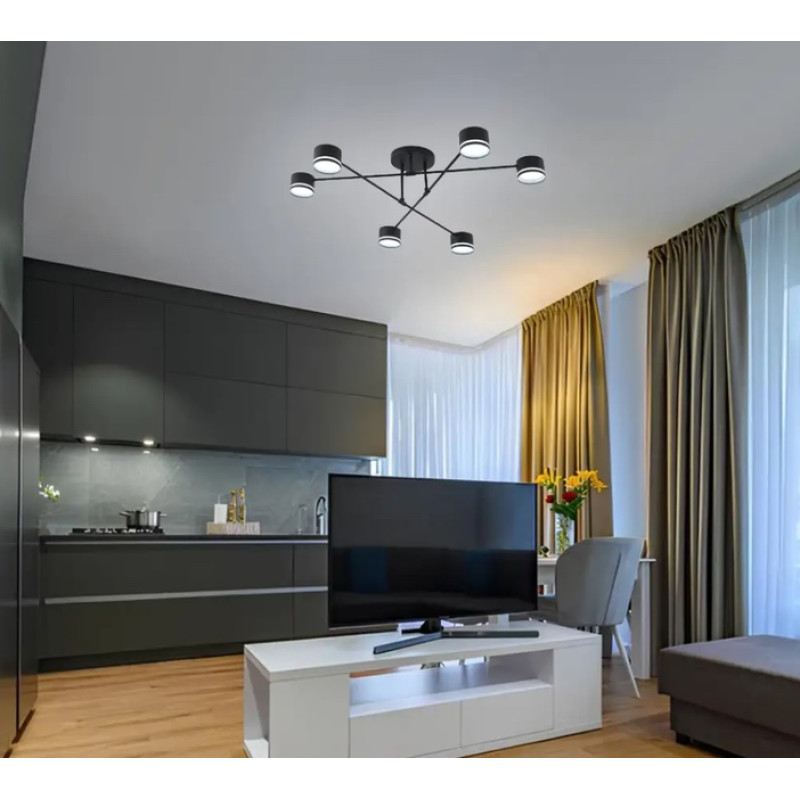 Люстра GUSTAV 6xGX53 R 850x240 BLACK 220-IP20 Esllse