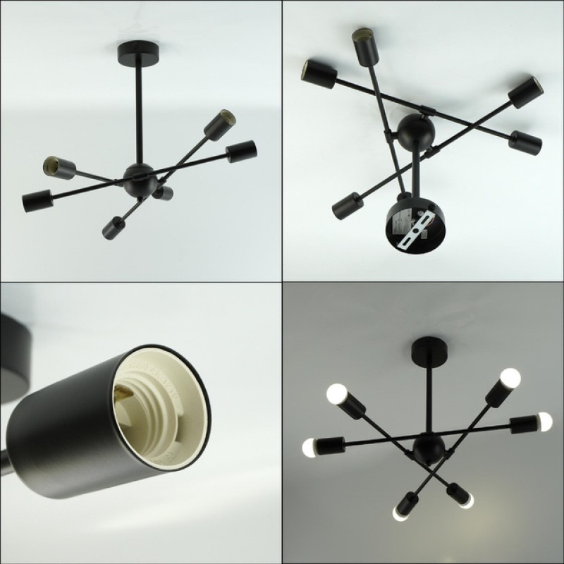 Люстра YORK 6xE27 R 510x380 BLACK 220-IP20 Esllse