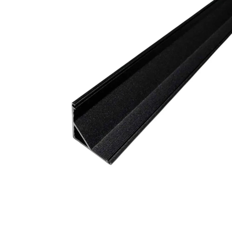 Профиль алюминиевый ЛПУ-16B 16*16 угловой анодированный черный (палка 2м) (Р-13) BIOM (без рассеивателя)