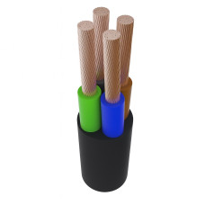 Провод медный гибкий ПВС 4х1 черный круглый GK ГАЛ КАТ ГК000023118