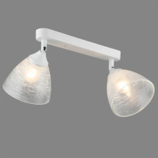 Стельовий світильник-спот Valeso на прямій планці під дві лампи Е27 білий IP20 B K2289/2 WT