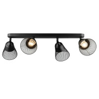 Потолочный светильник-спот Valeso в стиле лофт под четыре лампы Е27 черный IP20 B K2290/4 BK