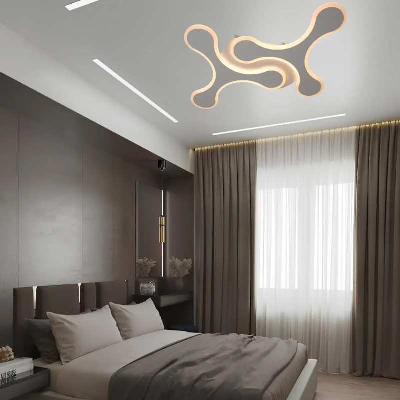 Стельова світлодіодна люстра Sirius 80W з акриловими плафонами 3000-6500К біла IP20 1933