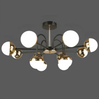 Потолковая светодиодная люстра Sirius 84W акриловая 2700-6400К черно-золотая IP20 B N4184/12 BK+FGD