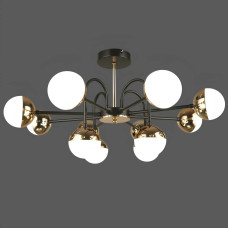 Стельова світлодіодна люстра Sirius 84W акрилова 2700-6400К чорно-золота IP20 B N4184/12 BK+FGD