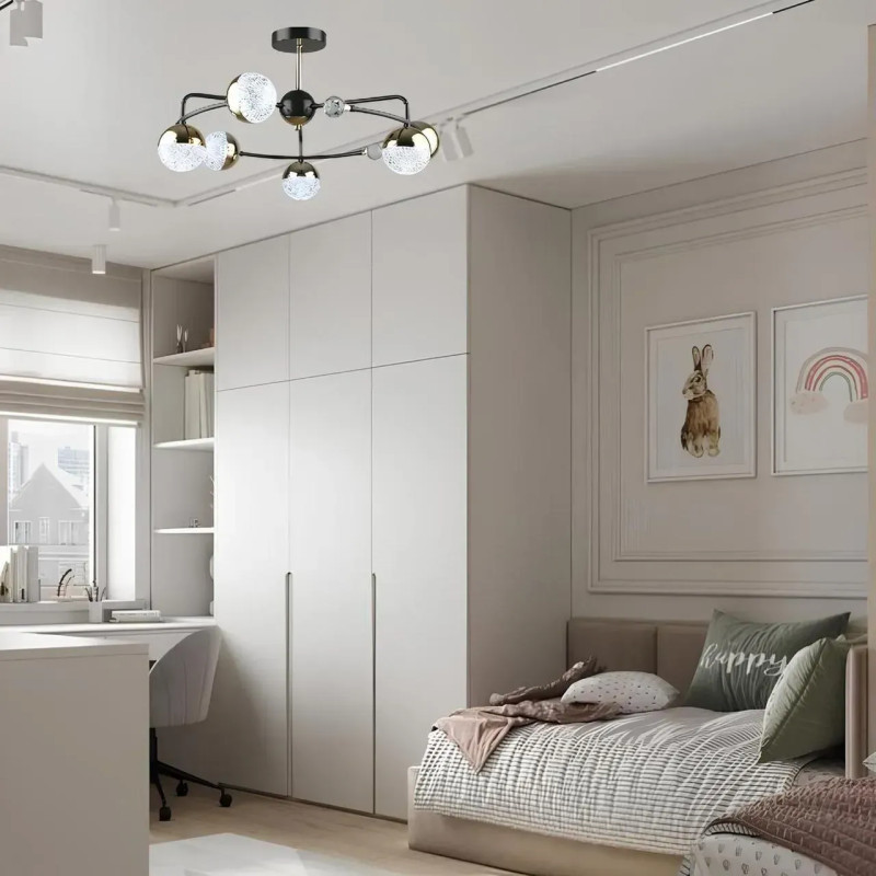 Потолочная светодиодная люстра Sirius 84W на шесть плафонов 3000-6500К кофейная IP20 B N6192/6 COFFEE+FG