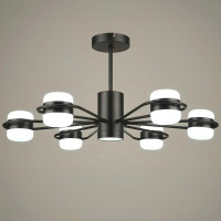 Потолковая светодиодная люстра Sirius 84W с акриловыми плафонами 3000-6500К черная IP20 B N4557/6 BK