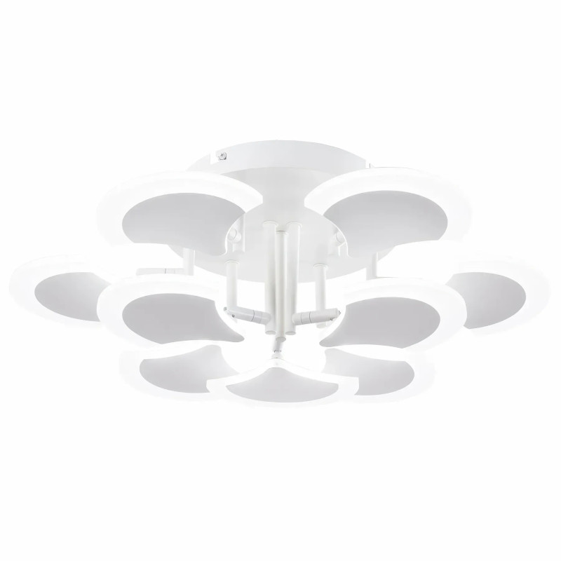 Стельова світлодіодна люстра Sirius 86W на дев'ять плафонів 3000-6500К біла IP20 8926-6+3