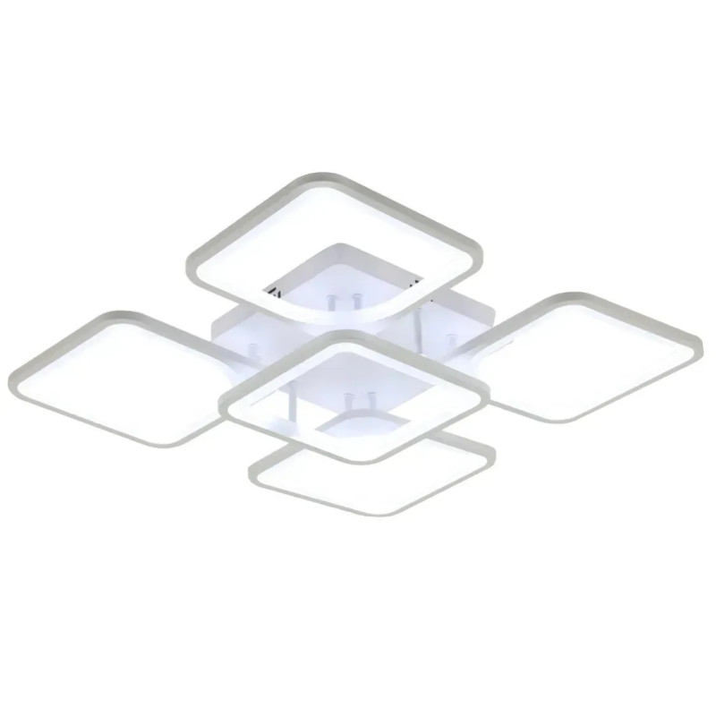 Стельова світлодіодна люстра Sirius 86W на п'ять плафонів 3000-6500К біла IP20 6112-5 WT 86W