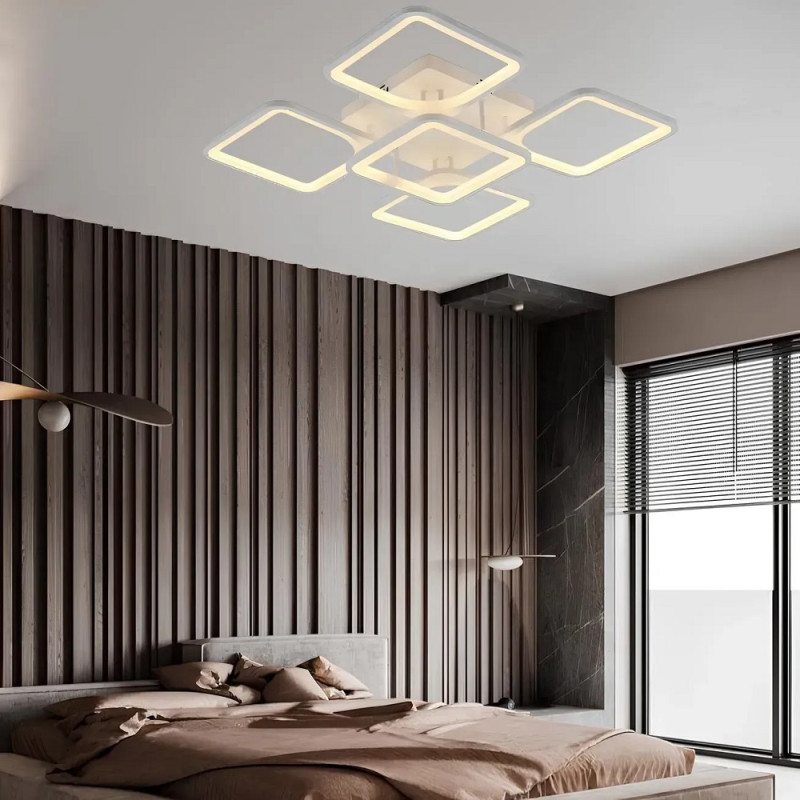 Стельова світлодіодна люстра Sirius 86W на п'ять плафонів 3000-6500К біла IP20 6112-5 WT 86W