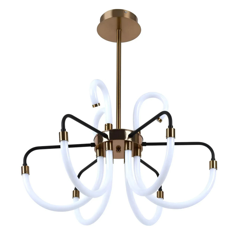 Стельова світлодіодна люстра Sirius 87W з акриловими плафонами 3000-6500К золота IP20 N 3909-6 87W