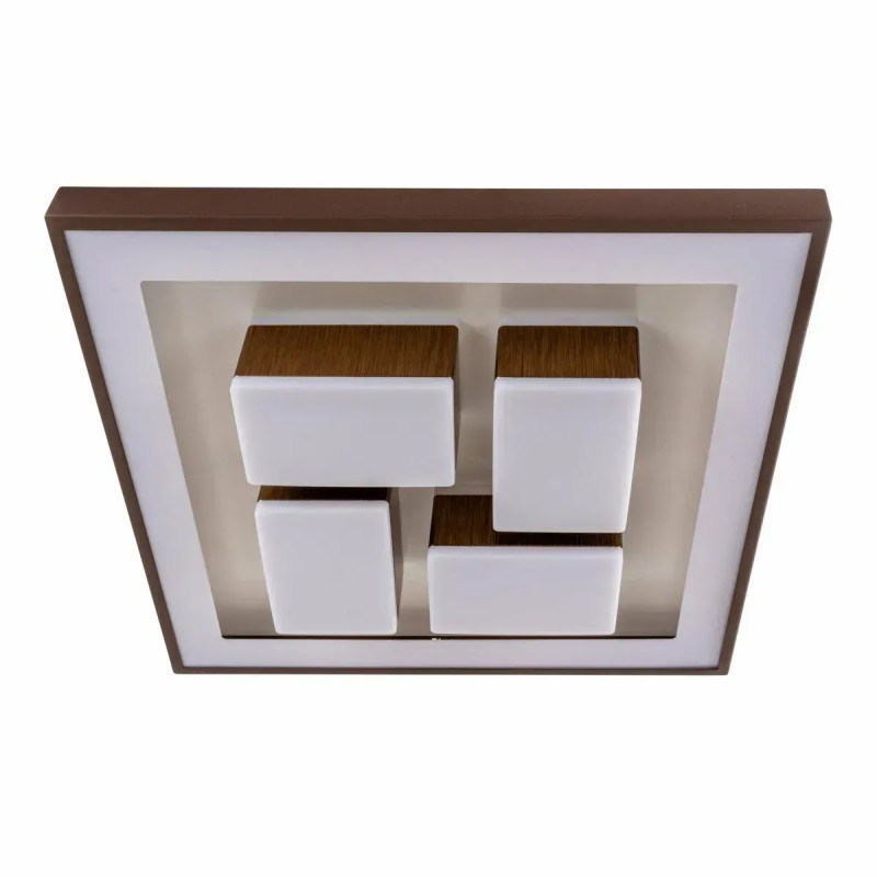 Потолочная светодиодная люстра Sirius 94W с прямоугольными плафонами 3000-6500К бело-коричневая IP20 1965