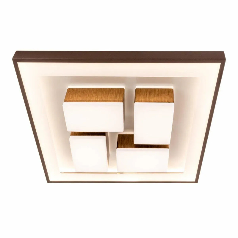 Потолочная светодиодная люстра Sirius 94W с прямоугольными плафонами 3000-6500К бело-коричневая IP20 1965