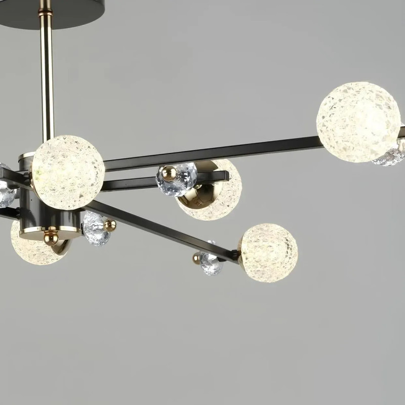 Потолковая светодиодная люстра Sirius 96W с плафонами-шарами 3000-6500К кофейная IP20 B N6189/8 COFFEE