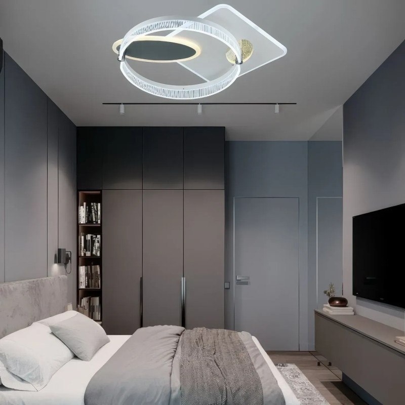 Стельова світлодіодна люстра Sirius 65W акрилова 3000-6500К біла IP20 B YH1020/130W