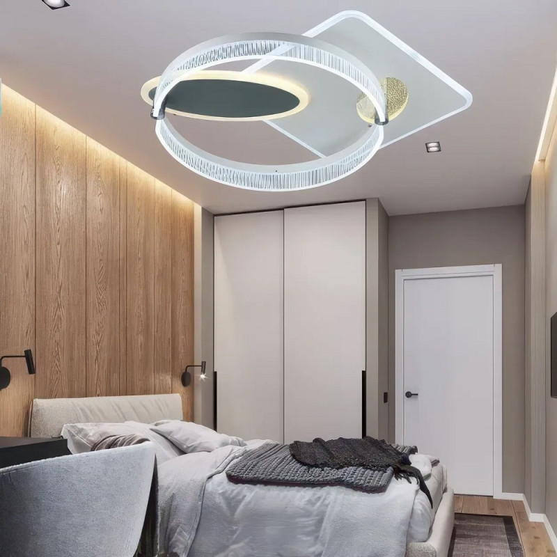 Стельова світлодіодна люстра Sirius 65W акрилова 3000-6500К біла IP20 B YH1020/130W