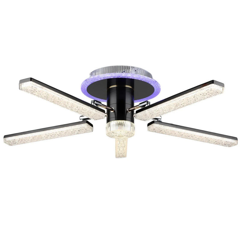 Потолочная светодиодная люстра Sirius 66W с подсветкой 3000-6500К черная/золотая IP20 B YH0810/5