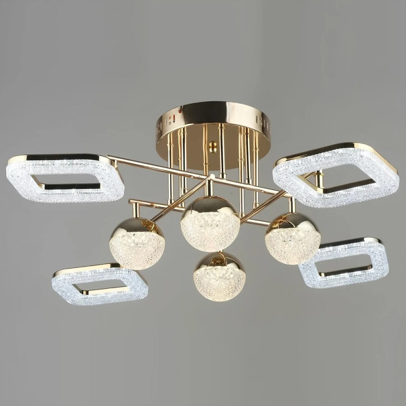 Потолковая светодиодная люстра Sirius 68W акриловая 3000-6500К золотая IP20 B YH1182/4+4 FGD