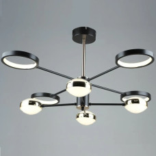 Стельова світлодіодна люстра Sirius 68W з круглими плафонами 3000-6500К каркас коричневий/золото