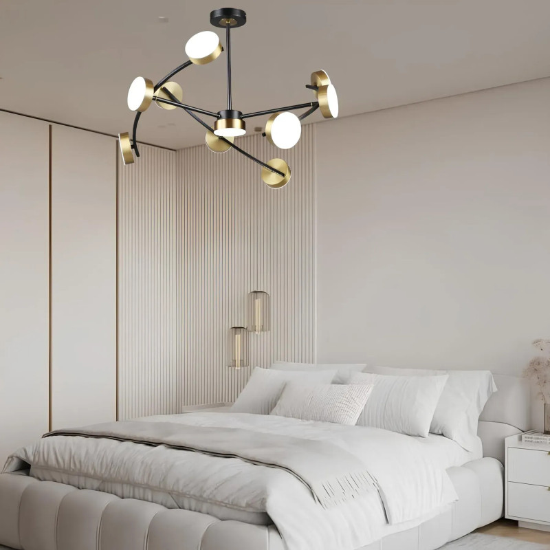 Потолочная светодиодная люстра Sirius 70W с круглыми плафонами 3000-6500К черная/медь IP20 B N6340/10