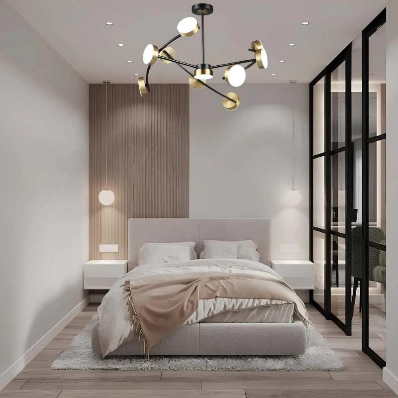 Потолочная светодиодная люстра Sirius 70W с круглыми плафонами 3000-6500К черная/медь IP20 B N6340/10