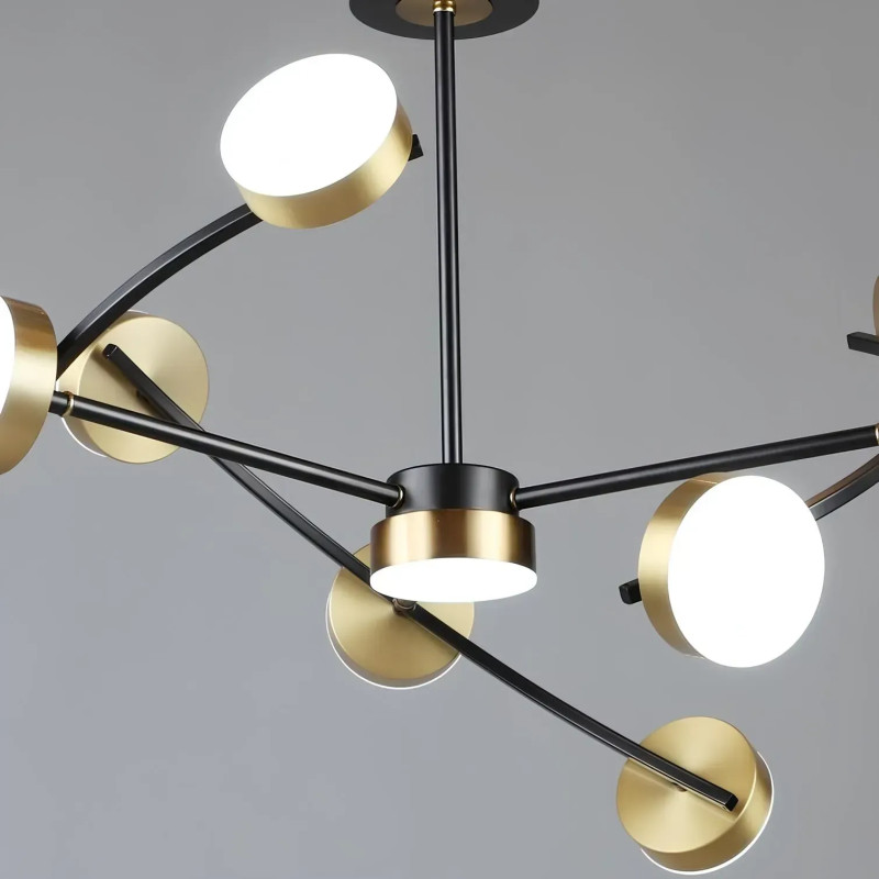 Потолочная светодиодная люстра Sirius 70W с круглыми плафонами 3000-6500К черная/медь IP20 B N6340/10