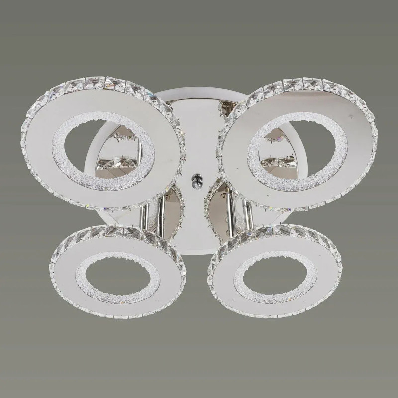 Стельова світлодіодна люстра Sirius 72W на чотири круглі плафони 3000-6500К біла IP20 B S2322/4