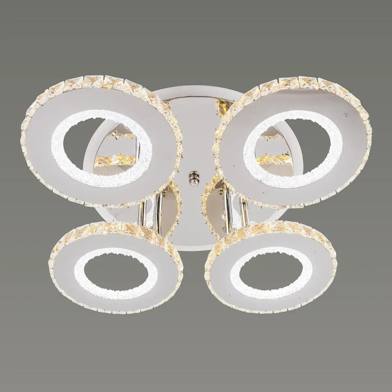 Стельова світлодіодна люстра Sirius 72W на чотири круглі плафони 3000-6500К біла IP20 B S2322/4