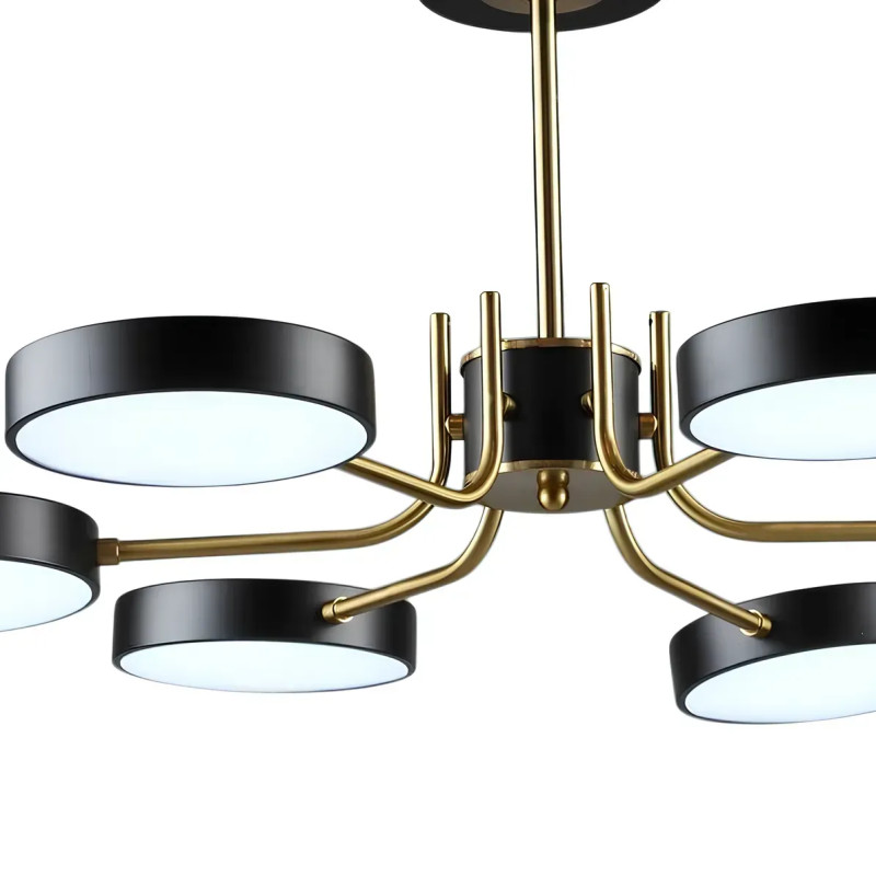 Стельова світлодіодна люстра Sirius 72W з круглими плафонами 3000-6500К чорна/мідь IP20 B N6371/6