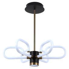 Стельова світлодіодна люстра Sirius 77W шість плафонів 3000-6500К корпус чорний/бронза IP20 3906-6