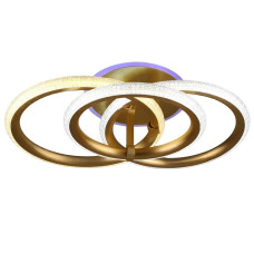 Потолковая светодиодная люстра Sirius 78W с плафонами-кольцами 3000/6500К золотая IP20 B S2133/3