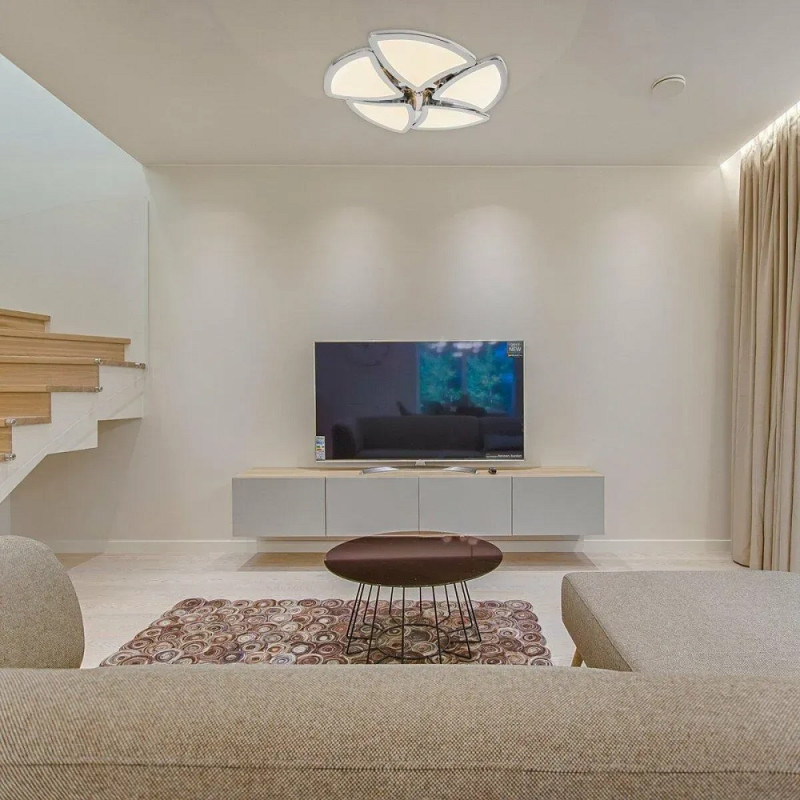 Стельова світлодіодна люстра Sirius 80W без пульта керування 3000-6500К хром IP20 2901-5S